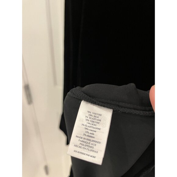 Faherty Stretch Silk Velvet Genevieve Shirt Dress Black Size SMALL S - Picture 12 of 12